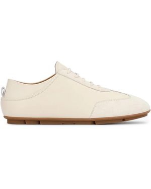 Kazar Schoenen ,Leer Sneakers Van Glad Leer En Suède - Wit