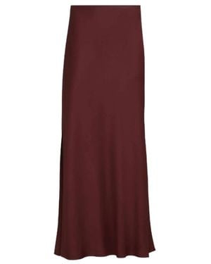 Brunello Cucinelli Rokken ,Rood ,Satijn Satin Cady Vloeiende Schuin-Gesneden Rok - Paars