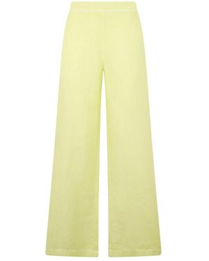 120% Lino Wide Trousers - Yellow