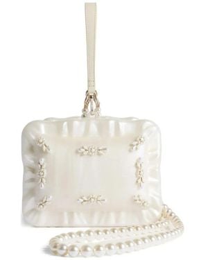 Simone Rocha Parel Versierde Clutch Met Handvat - Wit