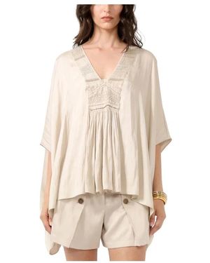 Barbara Bui Pleated Ruched Top - Natur