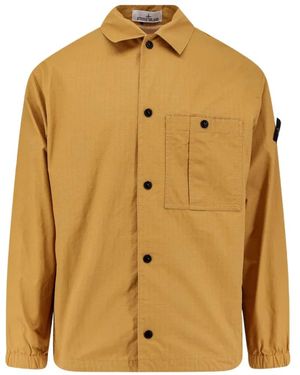 Stone Island Double-Coated Cotton Ripstop Overshirt - Geel