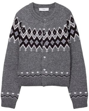 DUNST Fair Isle Cardigan - Grau