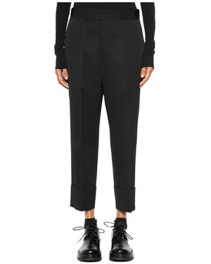 SAPIO Cropped Cuffed Trouser Pants - Schwarz