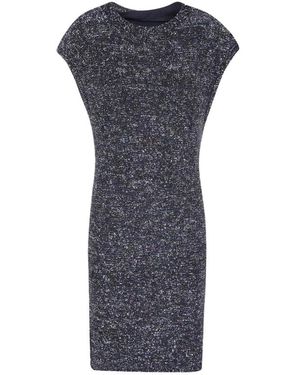 Emporio Armani Kleedjes ,Zwart ,Polyester Fitted Textured Mini Dress - Grijs