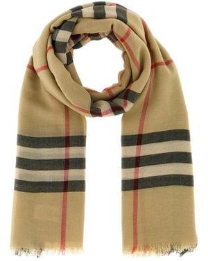 Burberry Check Wool Scarf - Groen