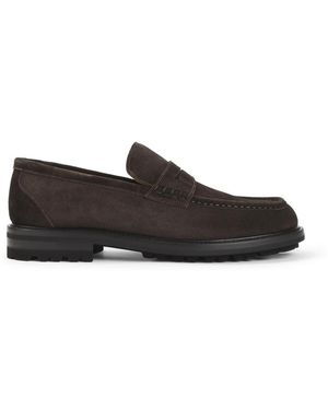 Kiton Suede Penny Loafers - Schwarz