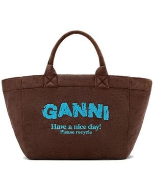 Ganni Tote Bags - Marrone