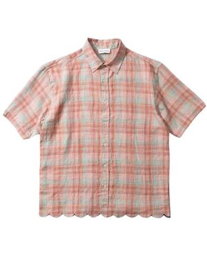 Edmmond Studios Overhemden ,Roze ,Linnen Crafty Shirt