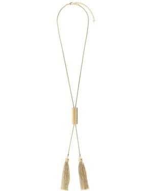 Balmain Accessoires ,Geel ,Lange Messing Ketting Met Kwastjes - Metallic