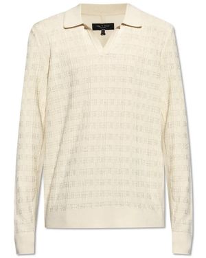 Rag & Bone Langarm-Poloshirt - Natur