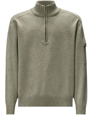 C.P. Company Truien & Vesten ,Groen ,Wol Metropolis Series Extrafine Merino Wool Half Zip Sweater