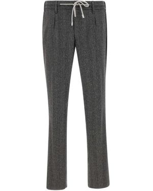 Eleventy Broeken ,Grijs ,Wol Cashmere Wol Broek