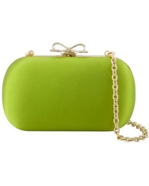 Self-Portrait Tassen ,Groen ,Polyester Embellished Bow Clutch Bag
