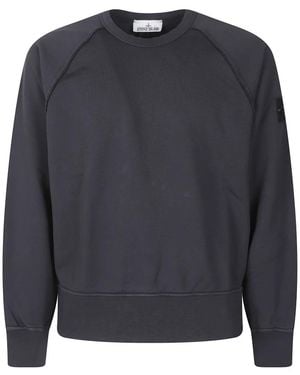 Stone Island Hoodies & Sweatvesten ,Blauw ,Katoen Cotton Fleece Sweatshirt - Grijs