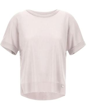 Herno Tops ,Wit ,Katoen Glam Knit Top - Roze