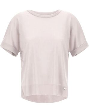 Herno Tops ,Wit ,Katoen Glam Knit Top - Roze