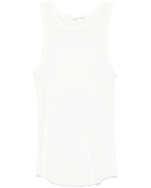 Isabel Benenato Weißes t-shirt mit rundhalsausschnitt und raw-cut-saum