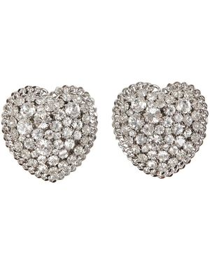 Alessandra Rich Accessoires ,Grijs ,Oorclips Hartvorm