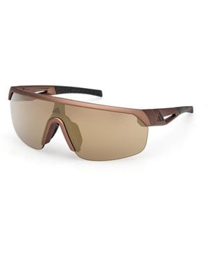 adidas Accessoires ,Bruin ,Leer Sport Sp 0109 Zonnebril - Naturel