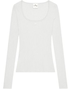 Courreges Round-Neck Knitwear - Blanc