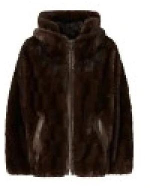 Pinko Jassen ,Bruin ,Faux Fur & Shearling Jassen