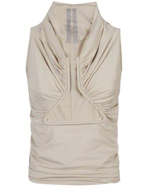 Rick Owens Strukturiertes Top Mit Cut-Out Und Rüschen - Natur