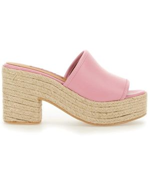 Moschino Schoenen ,Roze ,Leer Leren Sandaal