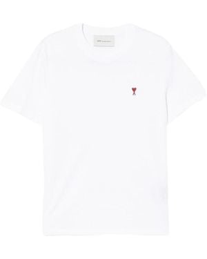 Ami Paris Tops ,Wit ,Katoen T-Shirt Ami De Coeur