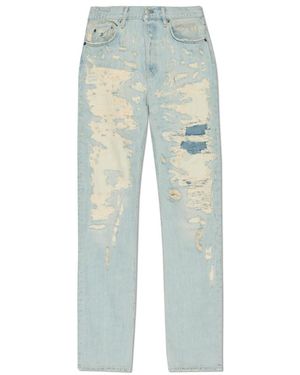 Acne Studios Jeans ,Blauw ,Leer Vintage Effect Jeans