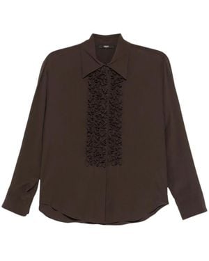 Seventy Blouse Met Ruches - Bruin