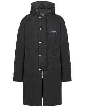 Balmain Piumino lungo in nylon - Nero