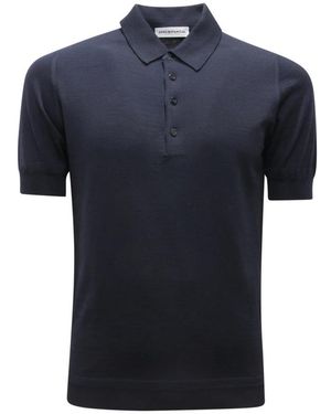 GOES BOTANICAL Merinowoll-Poloshirt - Blau