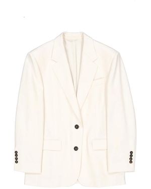 Brunello Cucinelli Jassen ,Wit ,Wol Blazer Jas