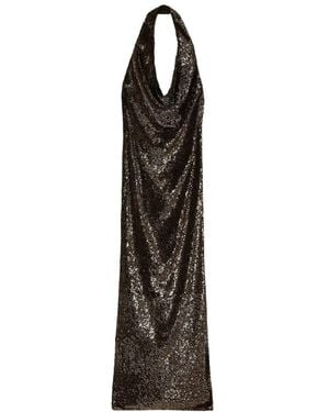 Patrizia Pepe Kleedjes ,Zwart ,Polyester Sequined Long Dress