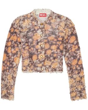 DIESEL M-Linnea Maglia Cropped Cardigan - Wit