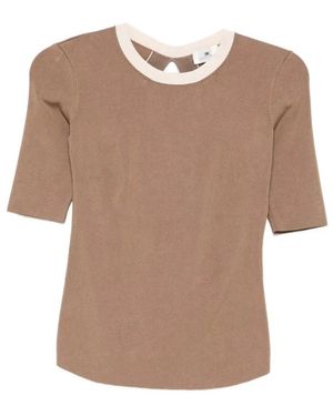 Elisabetta Franchi Round-Neck Knitwear - Brown
