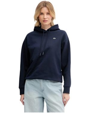 Lacoste Oversized Fleece Hoodie - Blauw