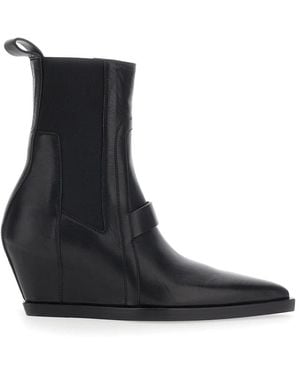 Rick Owens Schoenen ,Zwart ,Leer Sharp Wedge Sliver