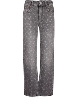 Marine Serre Straight Jeans - Gris