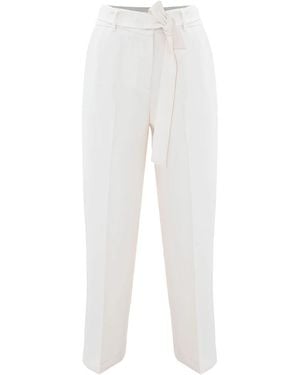 Kocca Pantaloni eleganti con pieghe e fusciacca - Bianco