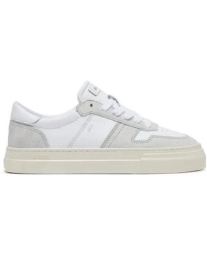 Date Bicolor Leder Sneakers - Weiß