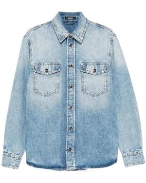 Versace Verzierter Denim-Overshirt - Blau