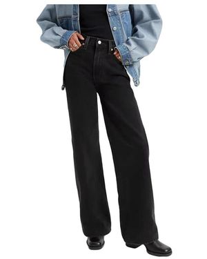 Levi's Jeans ,Zwart ,Katoen Ribcage Wide Leg - Blauw