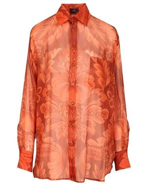 Etro Zijden Blouse - Oranje