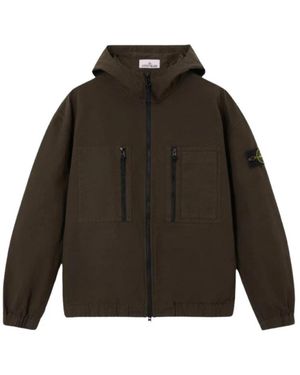 Stone Island 1200011 Katoenen Ripstop Overshirt - Groen