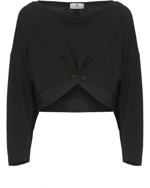Elisabetta Franchi Long Sleeve Tops - Black