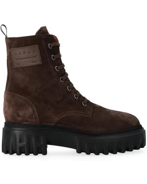 Hogan Lace-Up Boots - Marron