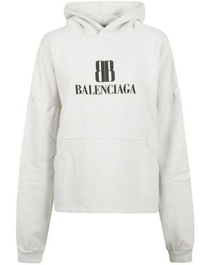 Balenciaga Hoodies & Sweatvesten ,Wit ,Katoen Sweaters