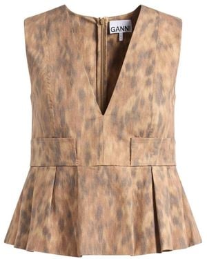 Ganni Sleeveless Tops - Marrón